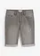 Bermuda en jean extensible, base retroussée, regular, bonprix