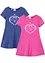Lot de 2 robes en jersey fille, manches courtes, bonprix