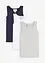 Tanktop mit Baumwolle (3er Pack), bonprix
