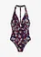 Maillot 1 pièce sculptant dos nu, maintien léger, bonprix