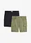 Lot de 2 bermudas cargo extensibles, regular, bonprix