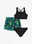 Bikini et jupe paréo (ens. 3 pces), bonprix