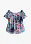 Blouse à encolure Bardot en viscose mélangée, bonprix
