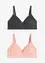 Lot de 2 soutiens-gorge bralette coton rembourrés sans armatures, bonprix