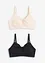 Lot de 2 soutiens-gorge d’allaitement coton, sans armatures, bonprix