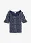 T-shirt côtelé à imprimé floral, manches coude, bonprix