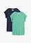 Lot de 2 T-shirts longs 100% coton, bonprix