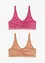 Bralette mit Baumwolle und Spitze (2er Pack), bonprix