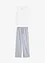 Pyjama mit Ripp Top und gewebter Hose, bonprix