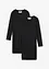Jerseykleid aus elastischem Bio-Baumwoll-Mix (2er Pack), bonprix