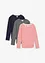 Lot de 3 T-shirts manches longues 100% coton, bonprix