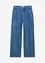 Loose Fit Cargo-Jeans mit verstellbarem Bund, Straight, bonprix
