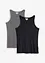 Lot de 2 tops côtelés 100% coton, bonprix