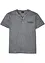 T-shirt col tunisien, aspect délavé, 100% coton, bonprix