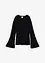 Pull plissé en fine maille en viscose mélangée, bonprix