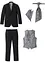 Hochzeitsanzug mit Weste und Plastron (5-tlg. Set), Regular Fit, bonprix