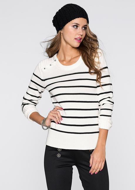 pullover damen schwarz weiss gestreift