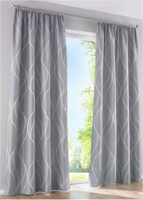 modernem Kräuselband mit grau, Wellen Eleganter Design - Vorhang