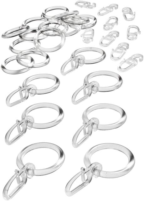 Anneaux de rideaux avec crochet (Ens. 30 pces.) transparent - bpc ... Anneaux de rideaux avec crochet (Ens. 30 pces.) transparent - bpc ...