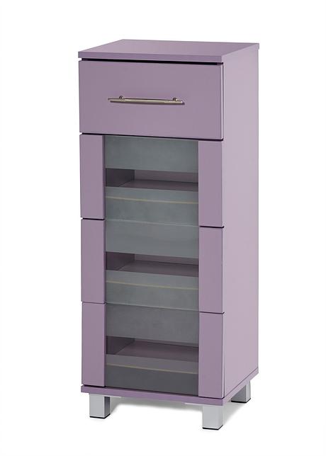 Moderner Badezimmer Schrank Mit Gefrosteten Glaseinsatzen Mauve Mit 4 Schubladen