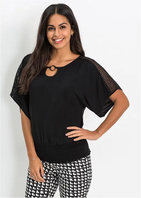 Bluse mit Spitze, bonprix