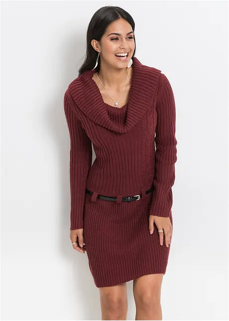 Strickkleid mit Gürtel, BODYFLIRT