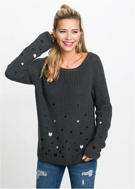 Pullover mit Stickerei, bonprix