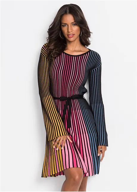 Strickkleid mit Plissee, BODYFLIRT boutique