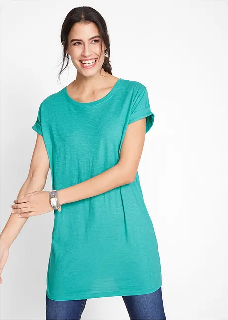 Boxy-Longshirt mit kurzen Ärmeln, bonprix