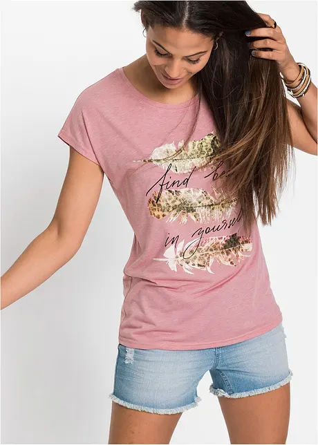 T-Shirt mit Glitzerdruck, bonprix