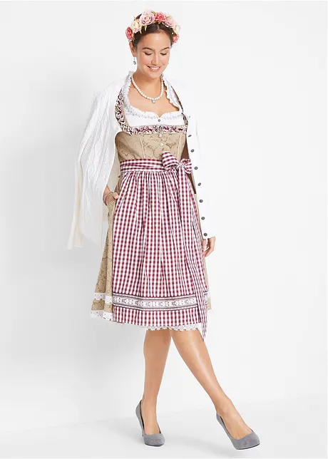 Dirndl mit Schürze, knieumspielend (2-tlg. Set), bonprix