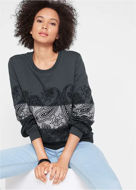 Sweat-shirt manches longues imprimé, John Baner JEANSWEAR