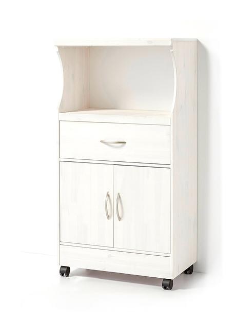 Praktisch ist dieser Küchenschrank mit Fach für die Mikrowelle - weiss