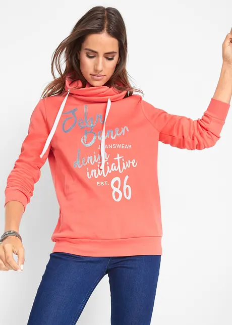 Sweatshirt mit Glitzerdruck, bonprix