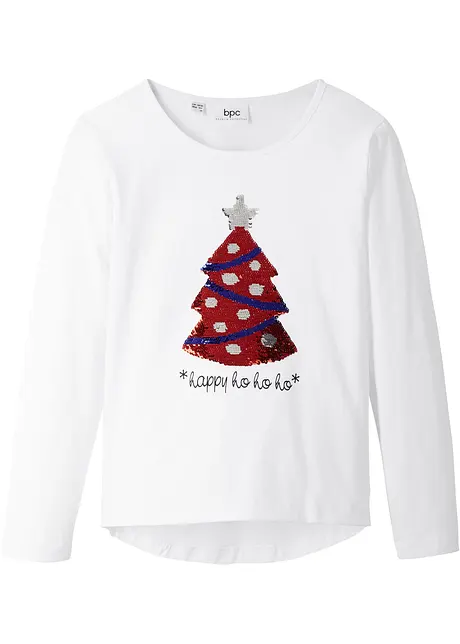 T-shirt manches longues fille avec sequins réversibles, bonprix