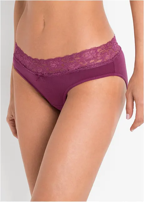 Lot de 5 slips à dentelle, bonprix