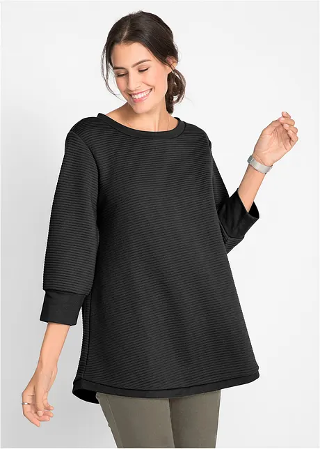 Langes Sweatshirt in A-Line, 3/4 Arm, bonprix