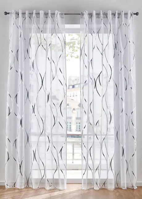 Transparente Gardine mit Glanz Druck (1er Pack), bonprix