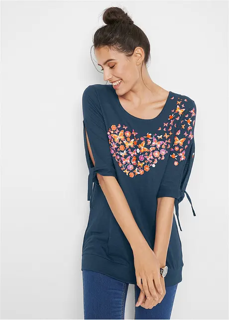 Baumwoll-Shirt, halbarm, bonprix