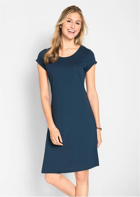 Shirtkleid aus Bio-Baumwolle, Kurzarm, bonprix