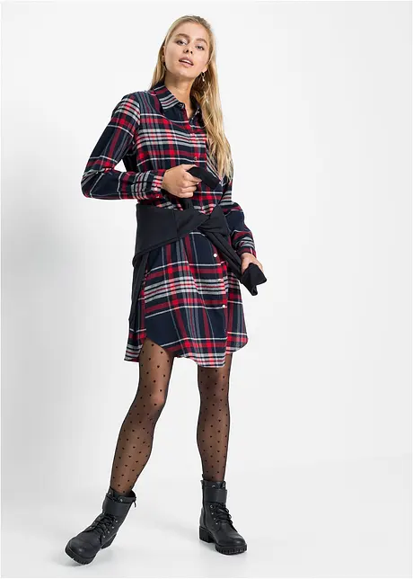 Hemdblusenkleid aus reiner Baumwolle, bonprix