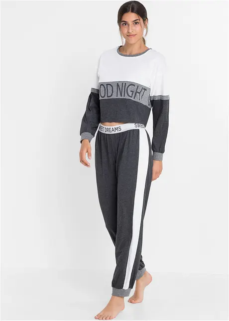 Pyjama mit verkürztem Langarmshirt, bpc bonprix collection