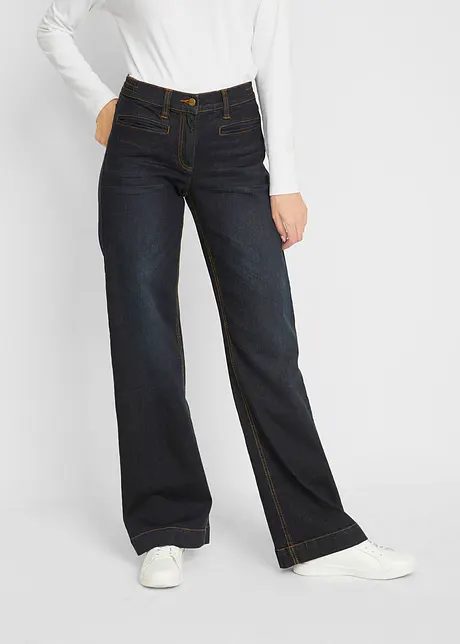 Wide Leg Jeans Mid Waist, Bequembund, bonprix