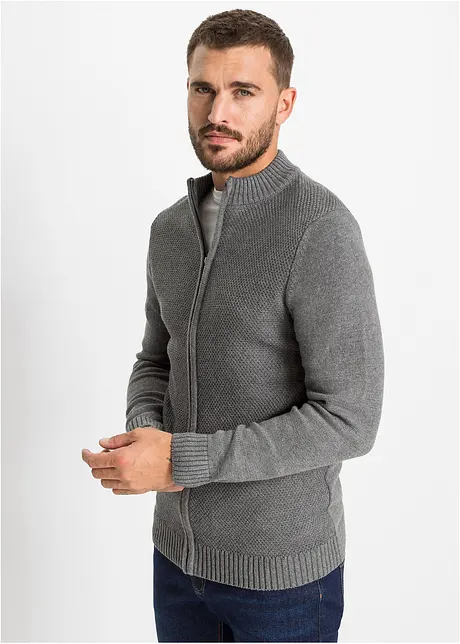 Strickjacke mit Komfortschnitt aus reiner Baumwolle, bonprix