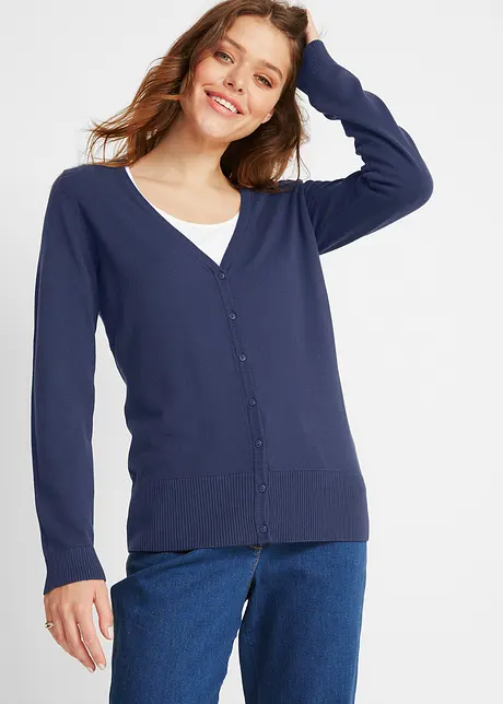 Basic Feinstrickjacke mit Knopfleiste, bonprix