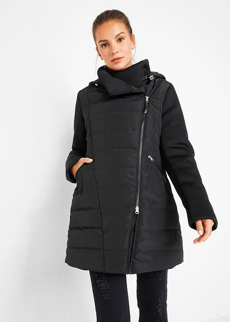 Jacke mit breitem Kragen und Kapuze, bonprix