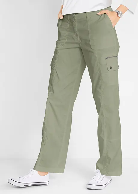 Cargo Jeans aus Baumwolle, Mid Waist, bonprix
