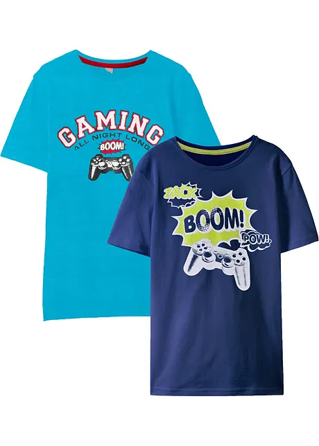 Lot de 2 T-shirts garçon en coton, bonprix