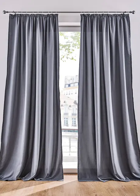 Lot de 2 rideaux en microfibre, bonprix