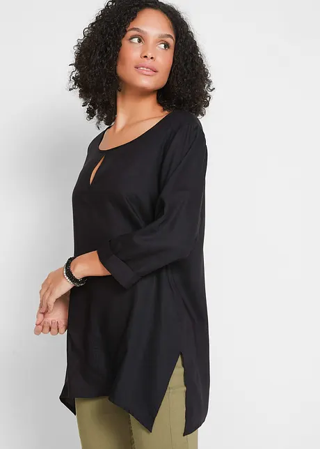 Blouse T-shirt oversized à pans, bonprix